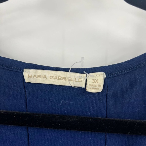 Maria Gabrielle Textured Tunic Blouse Vertical Ribbing Scoop Neck Women's 3XL - Picture 3 of 6